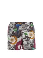 Matchesfashion.com Valentino Garavani - Dreamatic-print Shell Swim Shorts - Mens - Grey Multi