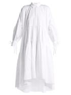 Matchesfashion.com Cecilie Bahnsen - Cleo Oversized Cotton Shirtdress - Womens - White