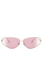 Matchesfashion.com Dior Eyewear - Diorgypsy2 Small Cat-eye Metal Sunglasses - Womens - Pink