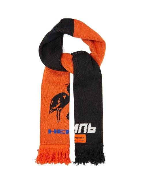 Matchesfashion.com Heron Preston - Jacquard Two Tone Fringed Scarf - Mens - Multi