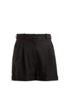 Matchesfashion.com Racil - City High Rise Wool Shorts - Womens - Black