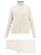Allude - Cashmere Roll-neck Sweater And Track Pants - Womens - Cream