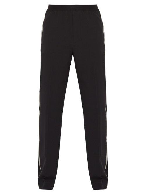 Matchesfashion.com Helmut Lang - Side Striped Stretch Wool Trousers - Mens - Black
