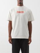 Palm Angels - Burning Logo-print Cotton T-shirt - Mens - Off White
