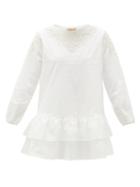 Matchesfashion.com Muzungu Sisters - Dana Ruffled Organic-cotton Blouse - Womens - White