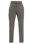 Matchesfashion.com Isabel Marant - Sonnel Houndstooth-wool Slim-leg Trousers - Womens - Dark Grey