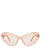 Matchesfashion.com Andy Wolf - Blair Cat Eye Acetate Sunglasses - Womens - Light Pink