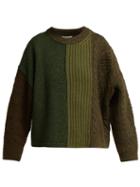 Matchesfashion.com Acne Studios - Patchwork Wool Sweater - Womens - Khaki