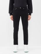 Alexander Mcqueen - Leather-patch Slim-leg Jeans - Mens - Black