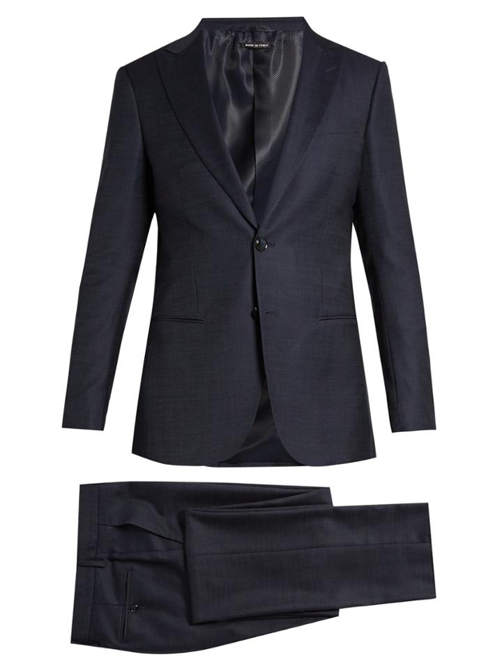 Giorgio Armani Soho Peak-lapel Single-breasted Wool-blend Suit