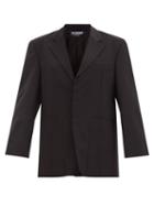 Jacquemus - Concealed-placket Oversized Twill Blazer - Womens - Black