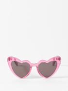 Saint Laurent Eyewear - Loulou Heart Acetate Sunglasses - Womens - Pink Black