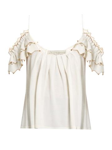 Alex Gore Browne Zigzag Wool And Cashmere-blend Top