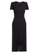 Matchesfashion.com Alexander Mcqueen - Padded Tailored Twill Midi Dress - Womens - Navy