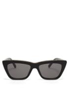 Matchesfashion.com Stella Mccartney - Chain Trim Acetate Cat Eye Sunglasses - Womens - Black