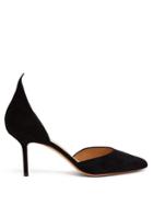 Francesco Russo Pointed Suede D'orsay Pumps