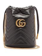 Matchesfashion.com Gucci - Gg Marmont Leather Bucket Bag - Womens - Black