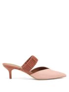 Matchesfashion.com Malone Souliers - Matilda Raffia And Leather Mules - Womens - Pink Multi