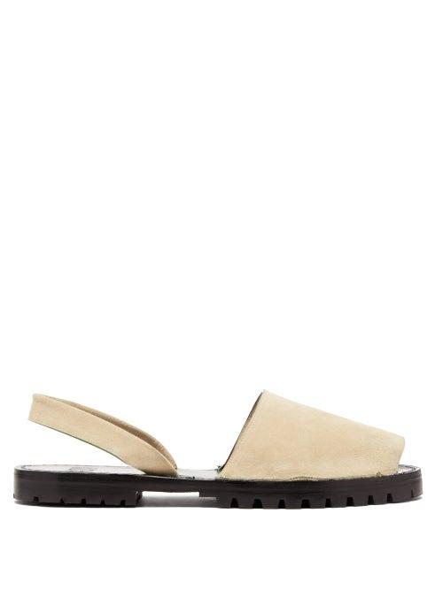 Matchesfashion.com Goya - Suede Slingback Sandals - Mens - Beige