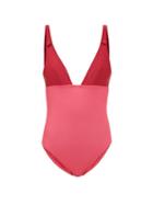 Matchesfashion.com Leslie Amon - Momo Low-back Two-tone Swimsuit - Womens - Red Multi