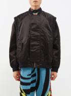 Walter Van Beirendonck - Orbit Detachable-sleeve Satin Bomber Jacket - Mens - Black