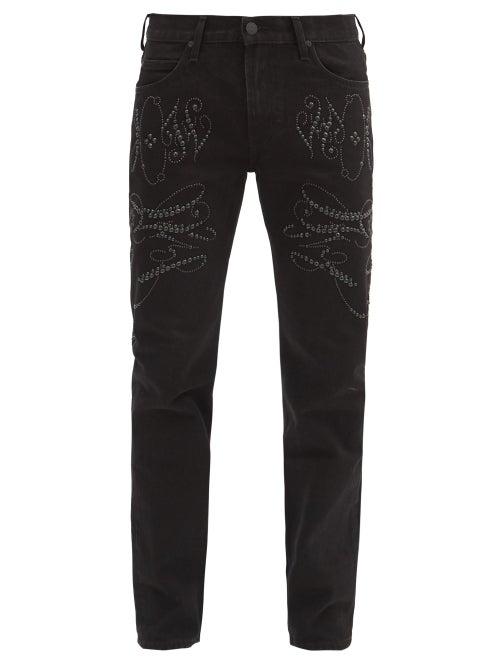 Matchesfashion.com Stefan Cooke - X Lee Studded Slim-leg Jeans - Mens - Black