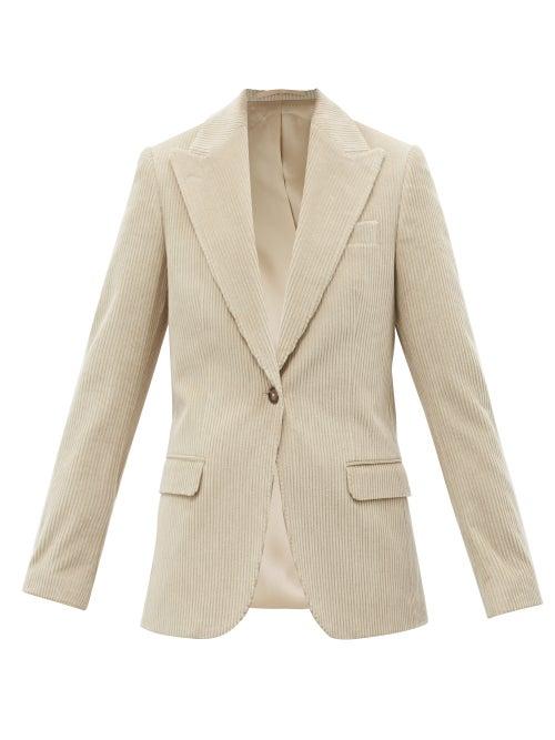 Officine Gnrale - Janelle Single-breasted Cotton-corduroy Jacket - Womens - Beige