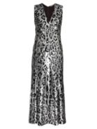 Roberto Cavalli Leopard-print Sequin-embellished Midi Gown