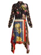 Preen Line Mila Floral-print Handkerchief-hem Dress