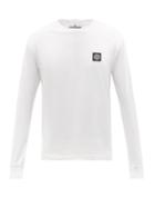 Stone Island - Logo-patch Cotton-jersey Long-sleeved T-shirt - Mens - White