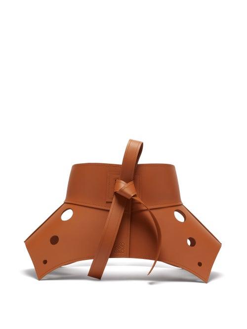 Matchesfashion.com Loewe - Obi Cutout Leather Belt - Womens - Tan