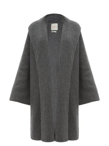 Zanini - Ribbed Longline Cashmere Cardigan - Womens - Grey