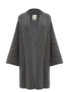 Zanini - Ribbed Longline Cashmere Cardigan - Womens - Grey