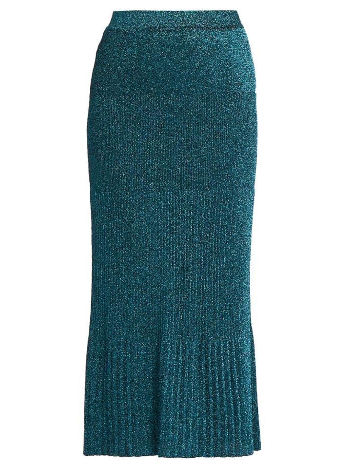 Missoni Metallic Ribbed-knit Midi Skirt