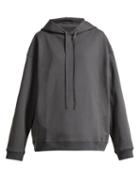 Matchesfashion.com Raf Simons - Printed Cotton Jersey Hooded Sweatshirt - Womens - Dark Grey