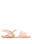 Matchesfashion.com Ancient Greek Sandals - Kaliroi Leather & Calf Hair Sandals - Womens - Light Pink