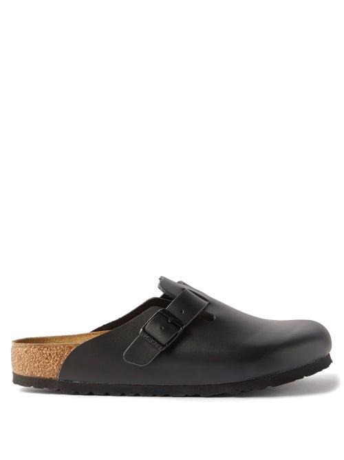Birkenstock - Boston Buckled Leather Backless Loafers - Womens - Black