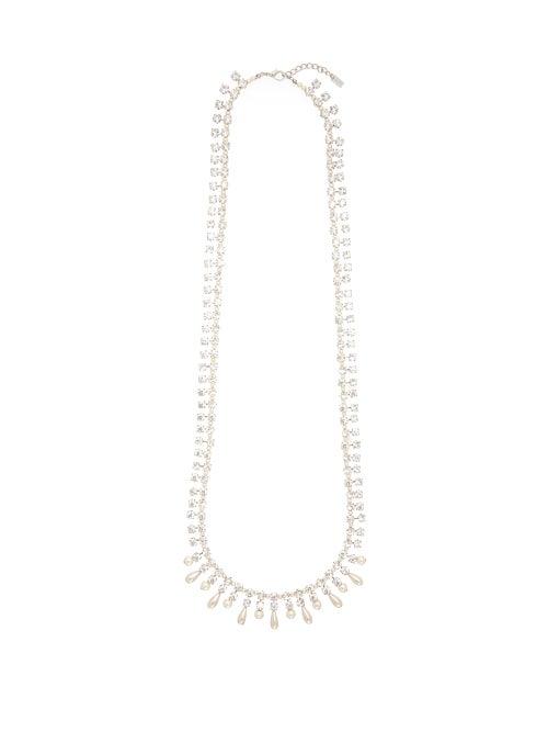 Matchesfashion.com Alessandra Rich - Crystal And Faux Pearl Necklace - Womens - Crystal