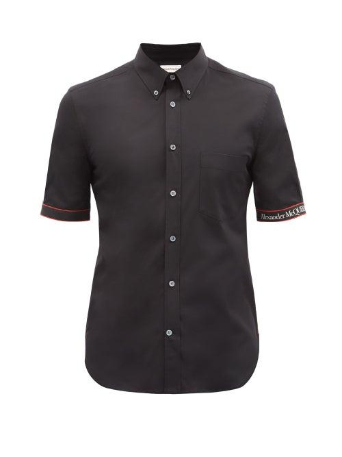 Matchesfashion.com Alexander Mcqueen - Logo-cuff Cotton-blend Shirt - Mens - Black