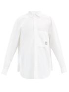Matchesfashion.com Wooyoungmi - Logo-print Panelled Cotton-poplin Shirt - Mens - White