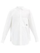 Matchesfashion.com Wooyoungmi - Logo-print Panelled Cotton-poplin Shirt - Mens - White