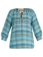 Ace & Jig Rosa Checked Cotton-blend Top