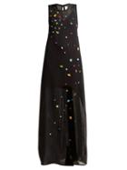 Matchesfashion.com Maison Rabih Kayrouz - Jewel Embroidered Gauze Dress - Womens - Black Multi