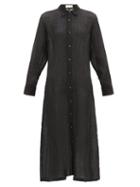 Matchesfashion.com Mara Hoffman - Cinzia Crinkled Organic Linen-blend Shirt Dress - Womens - Black