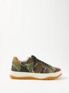 Palm Angels - Rainbow Panelled Camouflage-print Leather Trainers - Mens - Black Green