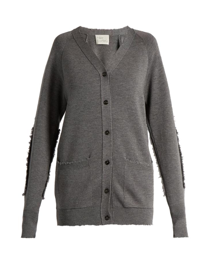 Hillier Bartley Distressed-edge Wool Cardigan