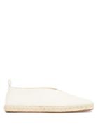 Matchesfashion.com Jil Sander - Square-toe Leather Espadrilles - Womens - White