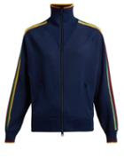 Matchesfashion.com Isabel Marant Toile - Darcey Striped Trim Track Top - Womens - Navy