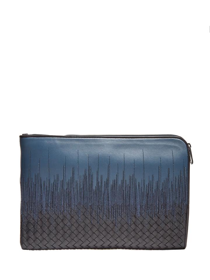 Bottega Veneta Half-intrecciato Leather Pouch