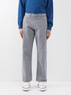 Sunflower - Striped Cotton-twill Straight-leg Trousers - Mens - Grey Stripe